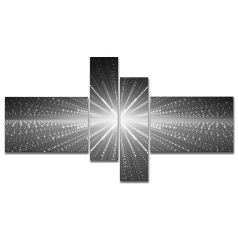 " Glowing Star In Cosmic Galaxy " 4 - Pieces