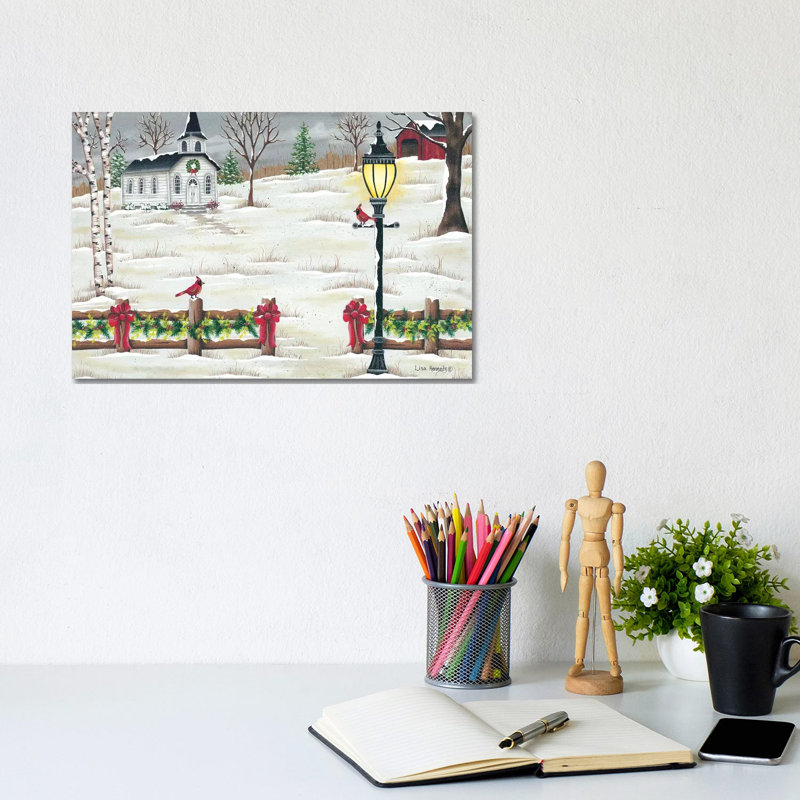 Christmas Lamppost by Lisa Kennedy - Wrapped Canvas Gallery-Wrapped Canvas Giclée, 20.32 cm H x 30.48 cm W