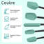 Ensemble de 5 spatules en silicone, résistantes aux hautes températures, en silicone de qualité alimentaire, compatibles avec le lave-vaisselle, pour la cuisson et la pâtisserie (vert turquoise)-136125278
