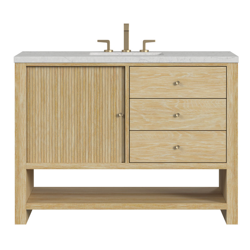 Marigot 48'' Single Bathroom Vanity with Top, Eternal Jasmine Pearl, 8" Widespread