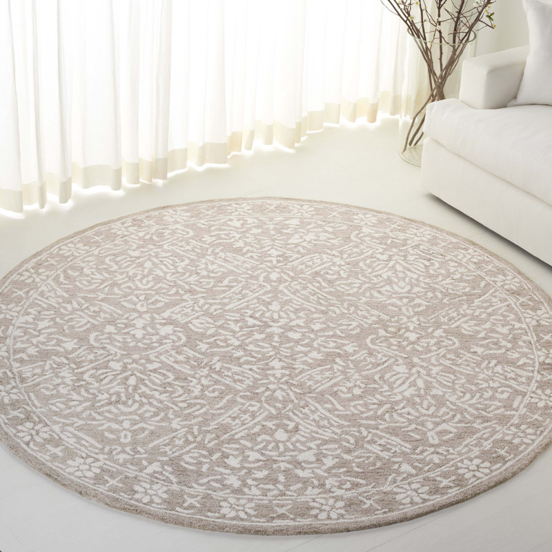 Olivier Lauren Ralph Lauren Hand Tufted Wool & Cotton Damask Rug, Round 6'
