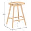 Tabouret de comptoir en bois massif avec repose-pieds H 24,25 po-872268212