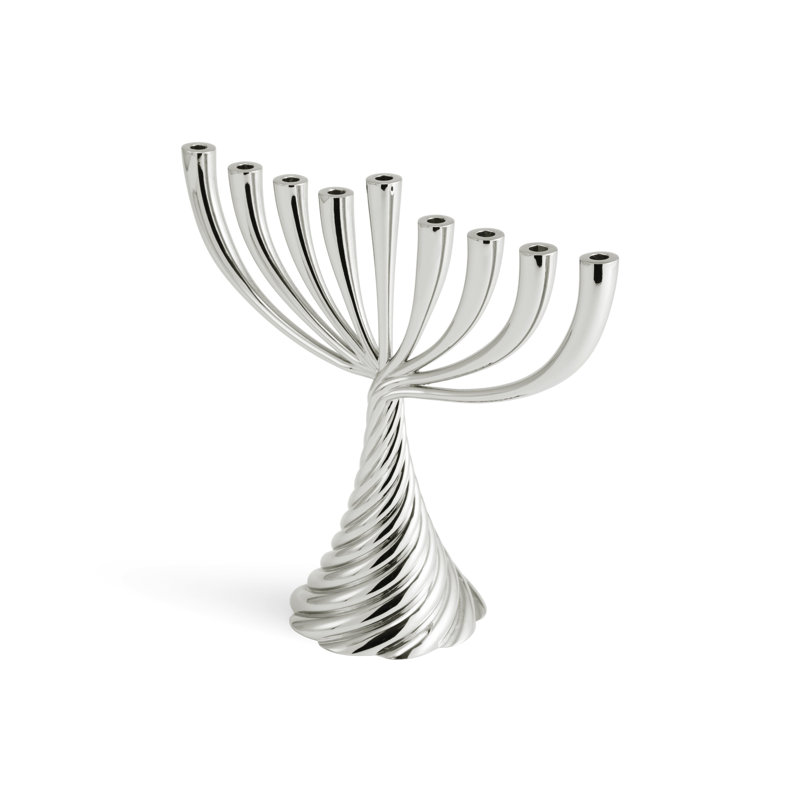Twist Menorah, Silver