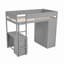 Wood Loft Bed With Wardrobe And 2-Drawer Desk-756250396-756250397