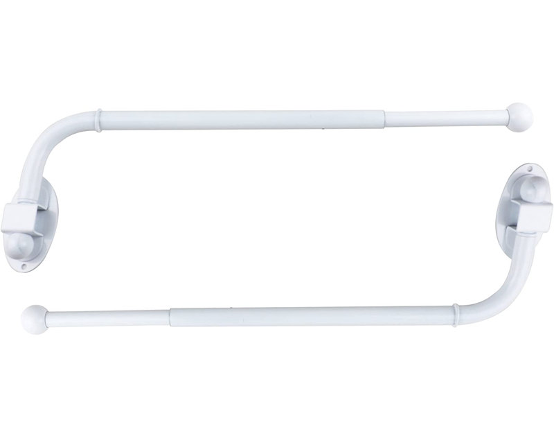 Tringle à rideaux simple réglable Ronna, H 0,5 po x l 24 po x p 0,5 po, Blanc lustré