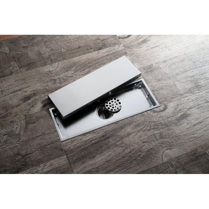 Drain de douche à grille linéaire, Nickel brossé
