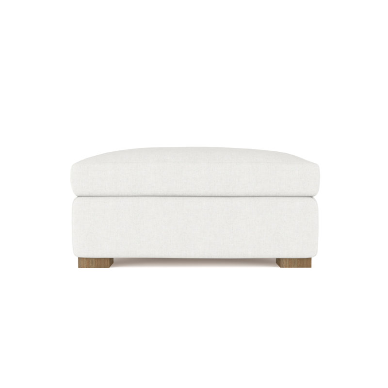 Crosby Ottoman, Plush Velvet Oyster, Dark Brown