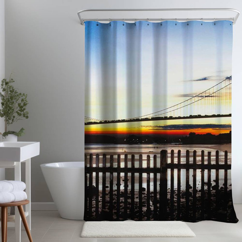 Shower Curtain CI114 – Polyester Shower Curtain, Dye Sublimation Print, 71" W × 74" L