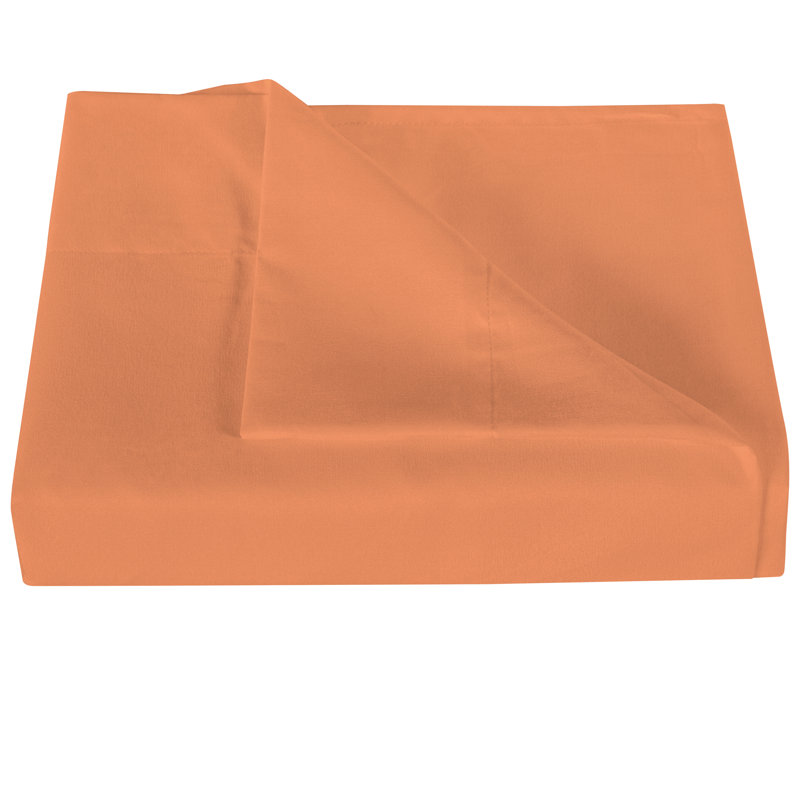 Drap plat en microfibre , Orange pale, Drap plat pour lit simple TG