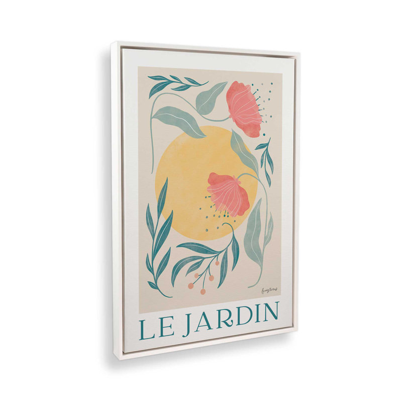 Sunlit Garden, reproduction sur toile, Cadre flottant blanc opaque, H 30,75 po x l 20,75 po