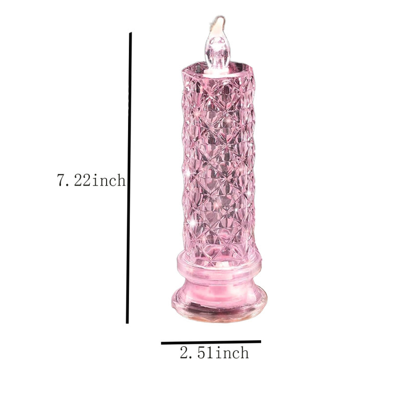 12Pcs Rose Shadow LED Flameless Candles,Romantic Battery Operated Candles Led Pillar Candles for Valentines Anniversary Wedding Christmas Decorations