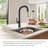 Pull-Down Kitchen Faucet With A 2-Function Sprayer, Pre-Installed Water Line And Installation Hardware-113431389