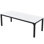 Bureau d'ordinateur rectangulaire avec plateau en stratifié blanc et base en métal noir pour le bureau à domicile