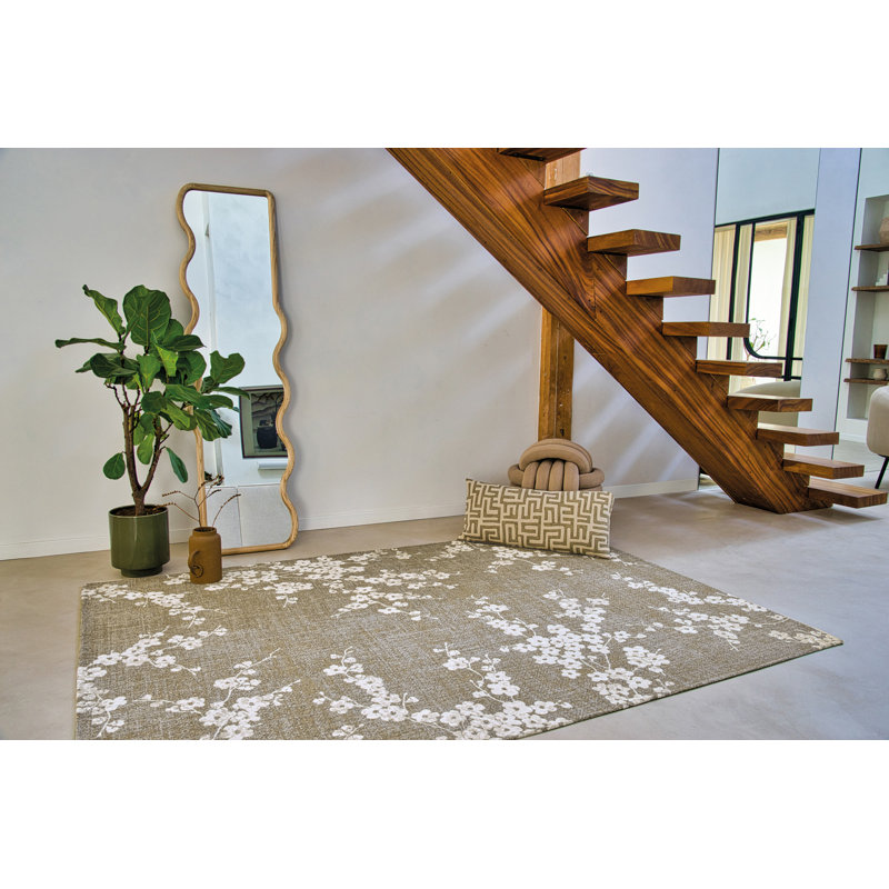 Floral Recycled P.E.T Area Rug, Round 140cm