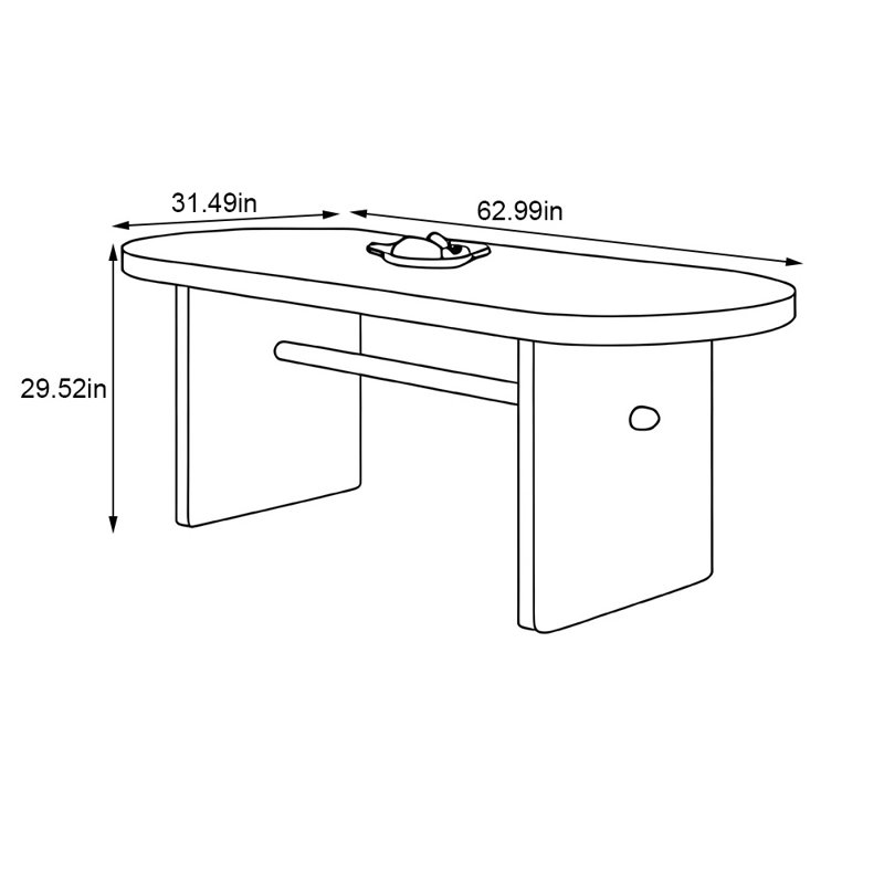 Table de salle à manger en bois massif, H 29,52 po x L 62,99 po x l 31,49 po