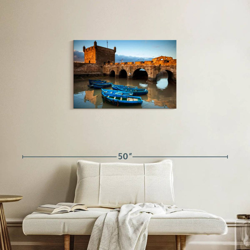 Mehar Ess Essiraira bateaux bleu, H 20 po x l 30 po
