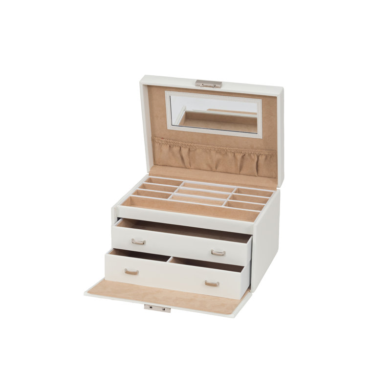 Jewellery Box + Mirror, White