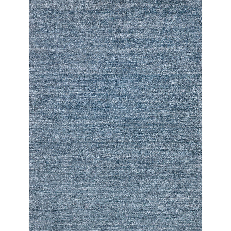 Exquisite Rugs Plush Hand-Knotted Wool/Viscose Gray Area Rug, Rectangle 2' x 3'