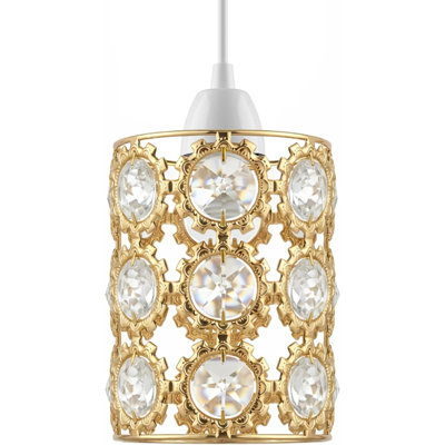 Crystal Lamp Shade in French Gold