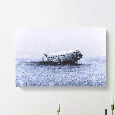 The Solheimasandur Plane Wreck In Iceland - Wrapped Canvas