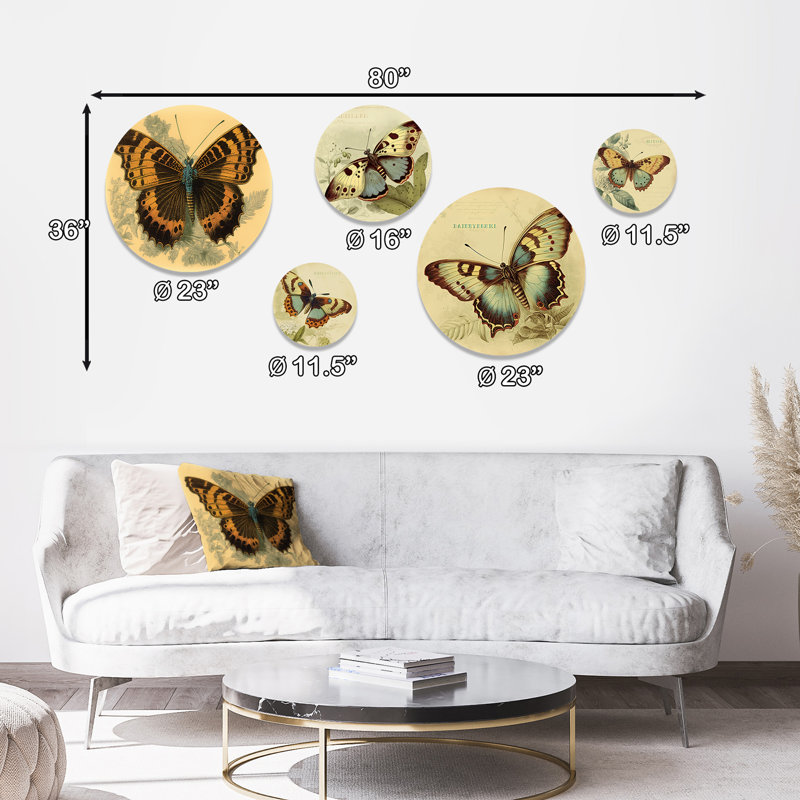 Décoration murale rétro en forme de papillon II - animaux