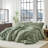 1,100 Bunnies - Coma Inducer Oversized Comforter Set - Chunky Bunny Reverse - Calming Sage-113501117