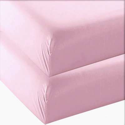 Pink Bliss Double Brushed Microfiber Fitted Sheets - 2-Pack, 1800 Series, Ultra Soft & Comfortable - Twin Size