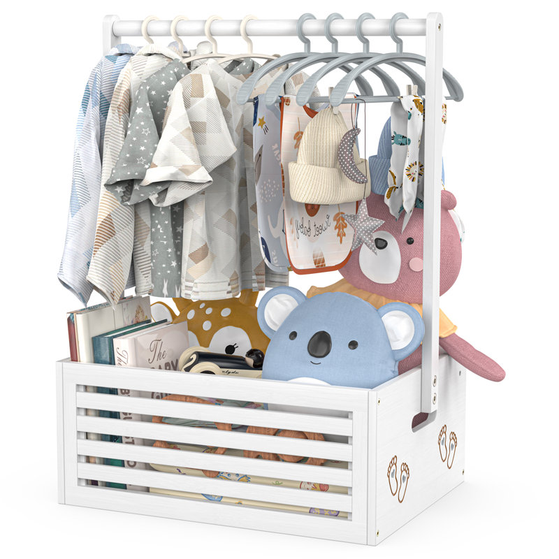 Armoire avec cage de rangement pour bébé Anie, Blanc