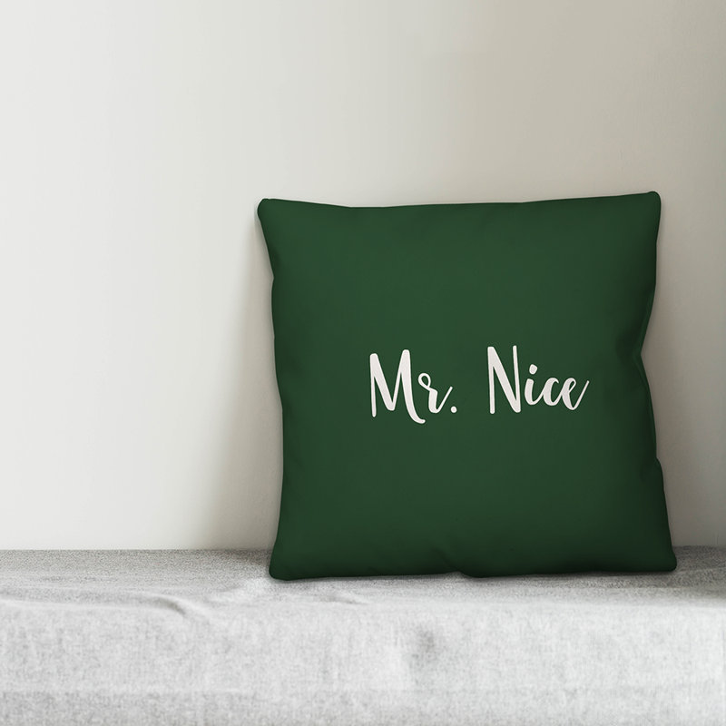 Reversible Throw Pillow, Dark Green, Pillow Cover