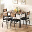 Ensemble table et chaises de salle à manger pour 4 personnes, table de cuisine en bois avec chaises rembourrées-1403520984