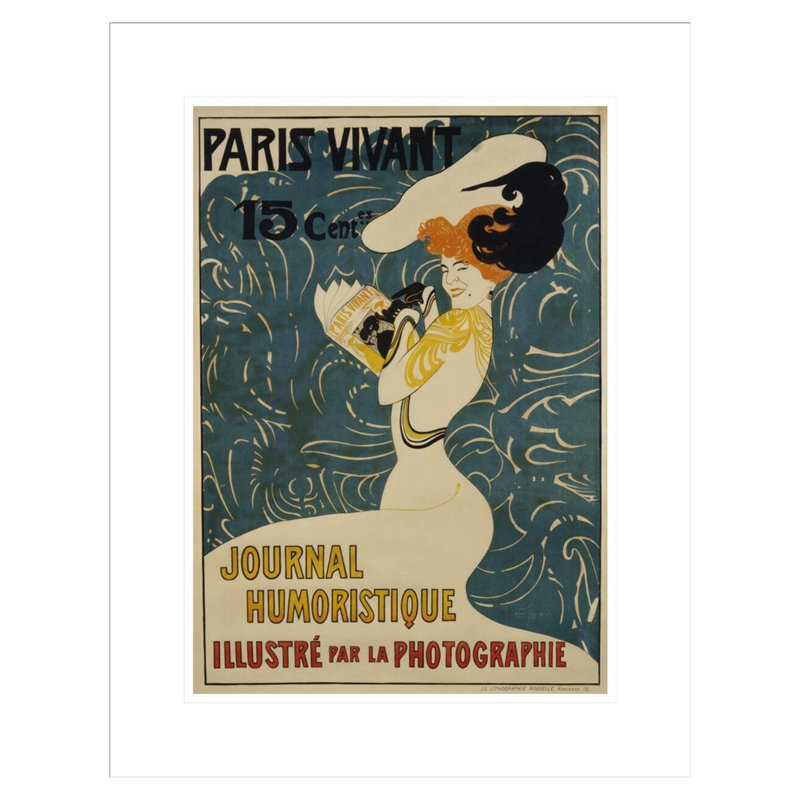 «Paris Vivant» par Edmond Marie Petitjean, reproduction sur toile, 21.75" H x 17.03" W