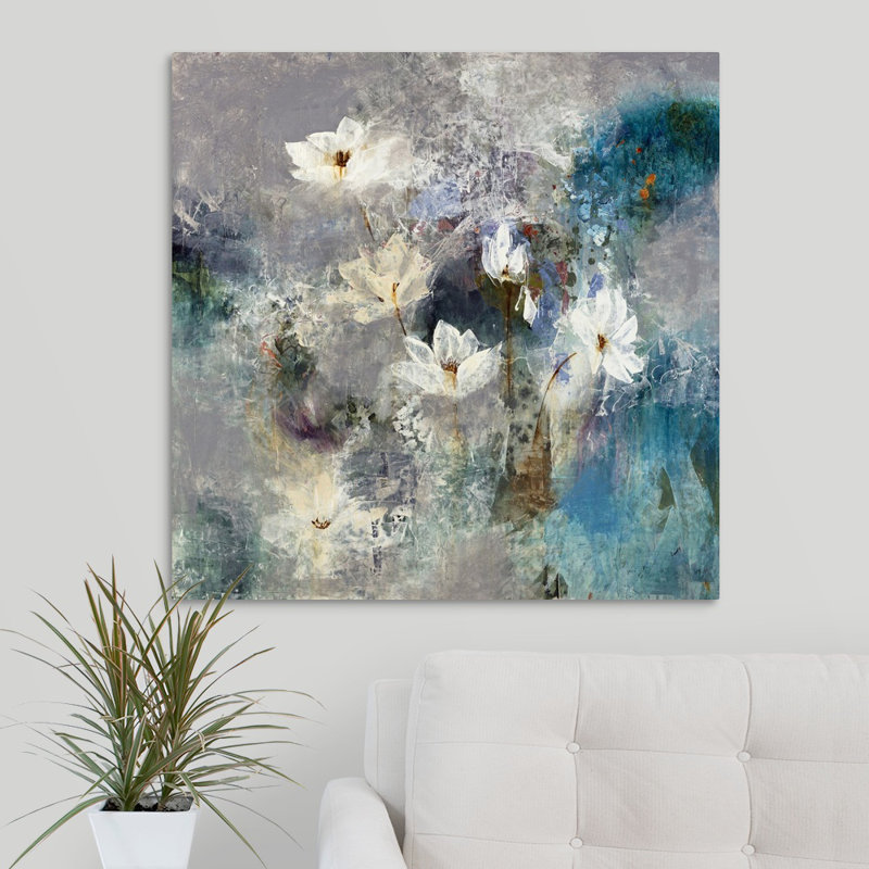 « gathering lilies », peinture sur toile, Toile tendue, H 36 po x l 36 po x p 1,25 po