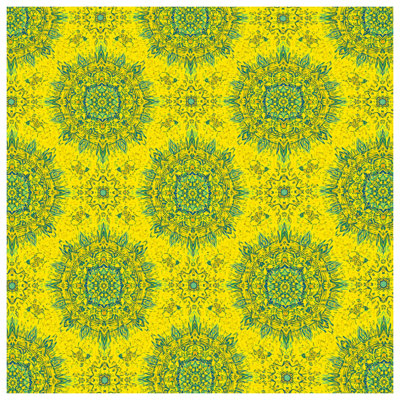 Édredon jaune à motif mandala