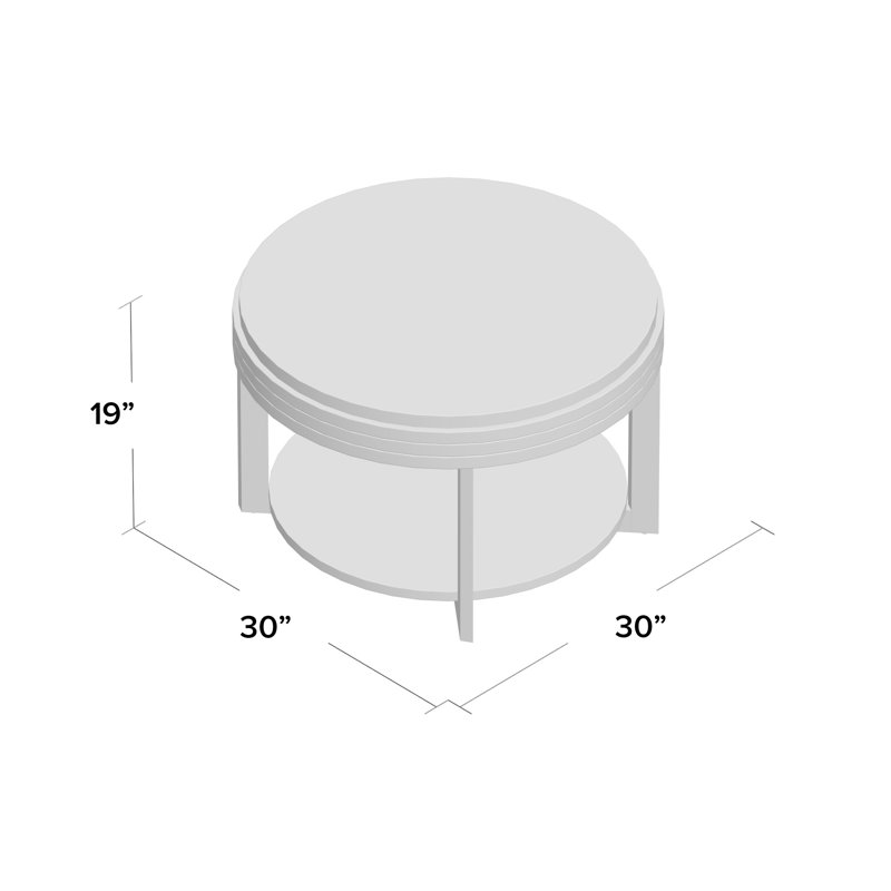 Favorite Finds Solid Wood Round Apartment Coffee Table, Chocolate