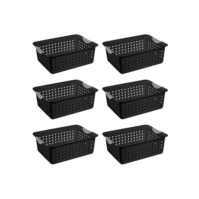 Sterilite Medium Ultra Storage Basket with Contoured Handles, 6