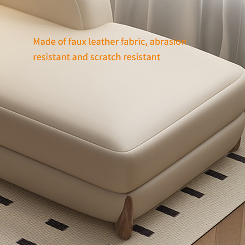 Fauteuil inclinable en similicuir de luxe léger, Orienté à gauche (vu de face), Beige