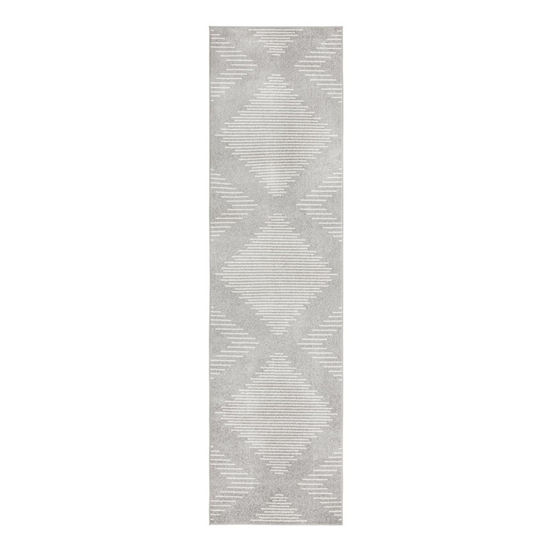 Synthetic Geometric Indoor Rug, Runner 3'3" x 12'