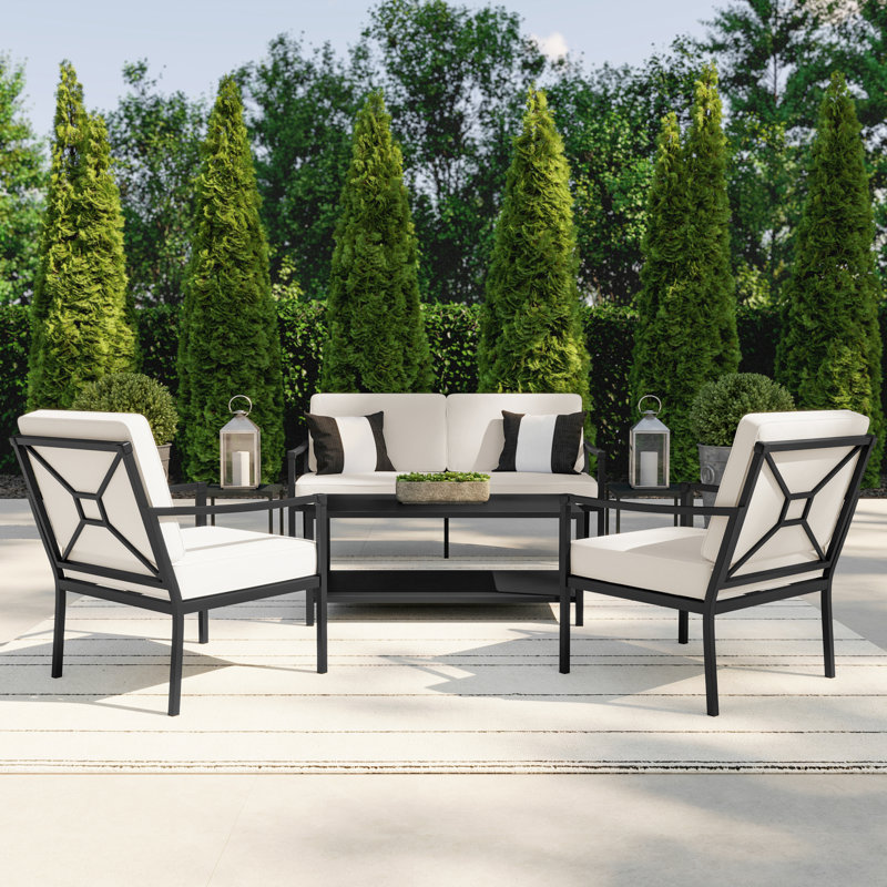 Chaises de patio avec coussins toutes saisons Martha Stewart Lily Pond