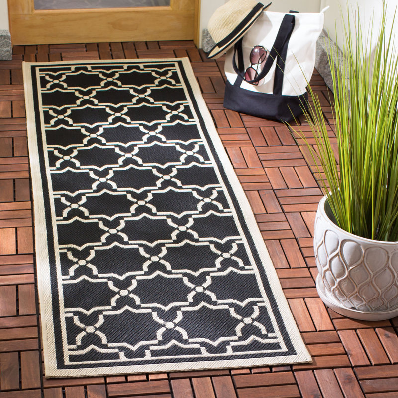 Tapis d'intérieur / extérieur à motif géométrique Dirks Performance, Tapis de couloir 2 pi 3 po x 10 pi