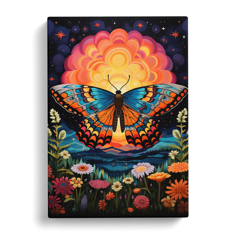 Moth Colour Field No.3 - Wrapped Canvas, 76cm H x 50cm W x 3cm D