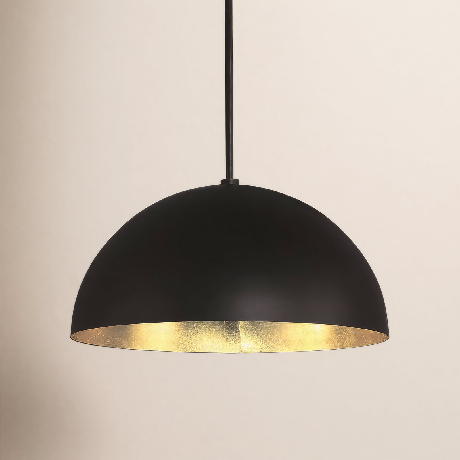 Yolo Single Light Metal Dimmable LED Pendant, Gold, 12.125" H x 23.63" W x 23.63" D