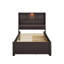 Wood Platform Bed With Bookcase Headboard, Built-In Downlight, Charging Station, And 2 Side Drawers-1765373534-1765373505