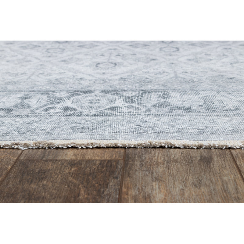 Tapis oriental gris Montmorency, Tapis de couloir 2 pi 3 po x 7 pi 6 po