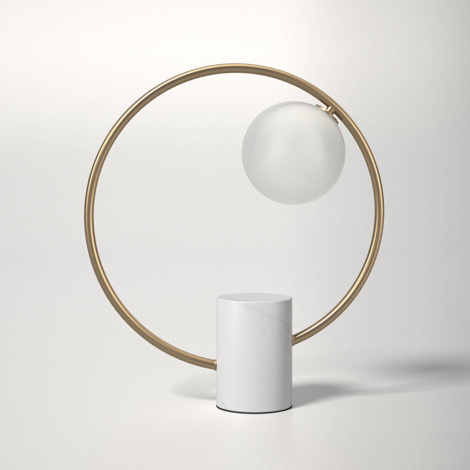 Roshena Marble Novelty Lamp, White/Gold