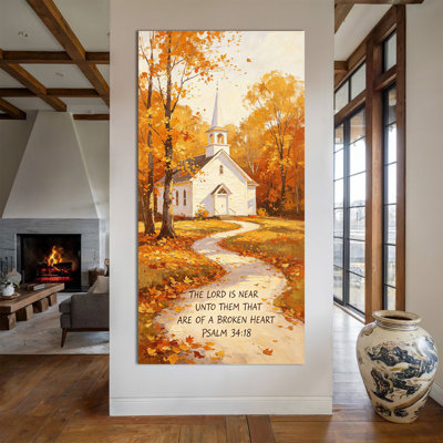  Art mural sur toile grande chute d'automne verticale