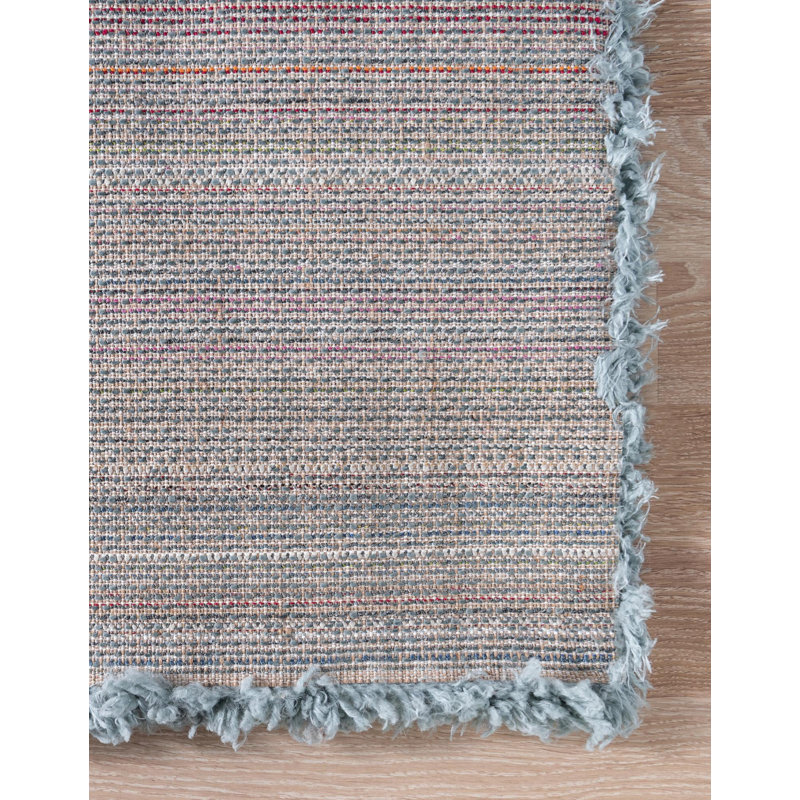 Tapis à poils longs bleu, Tapis de couloir 2 pi x 10 pi