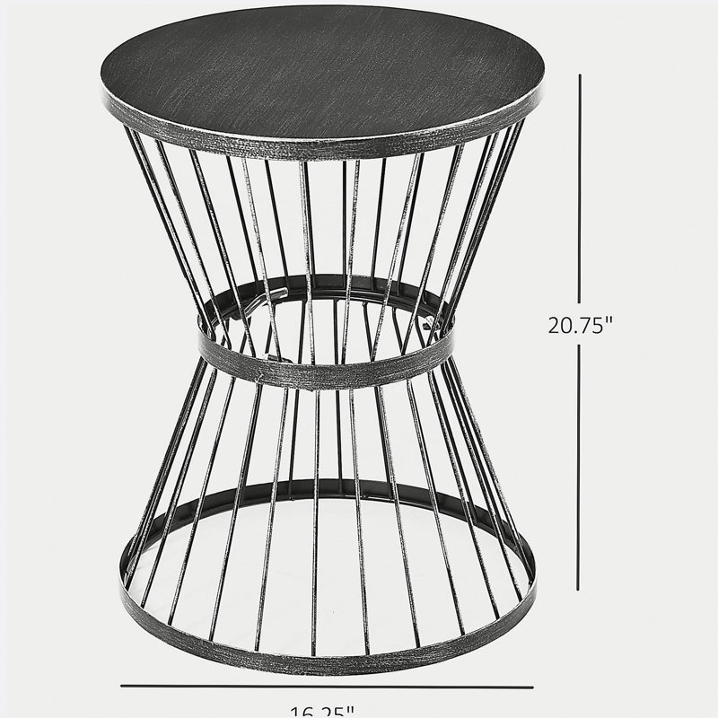 Table d'appoint en acier 16 po Outsunny
