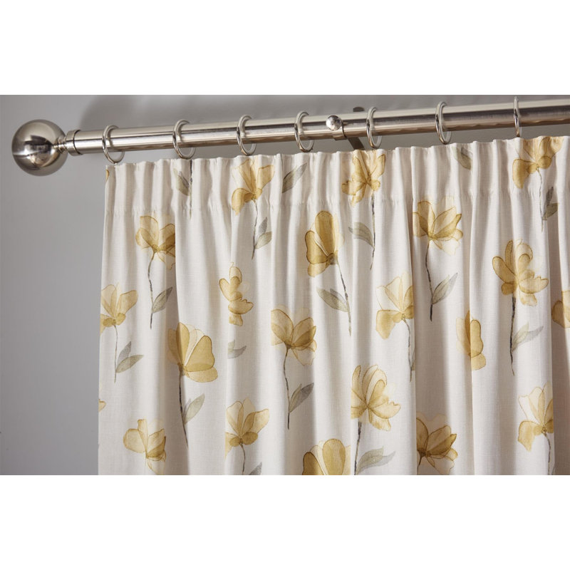 Zayante Room Darkening Curtain Panel Pair, Width 168 x Drop 229 cm, Ochre