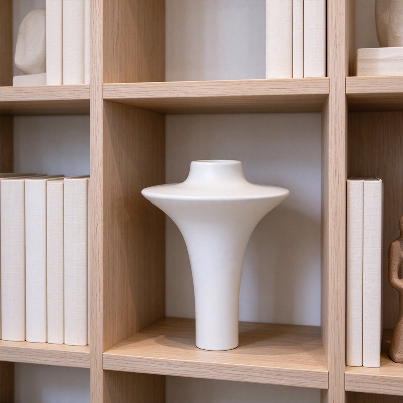 Ceramic Vase For Home Decor, White