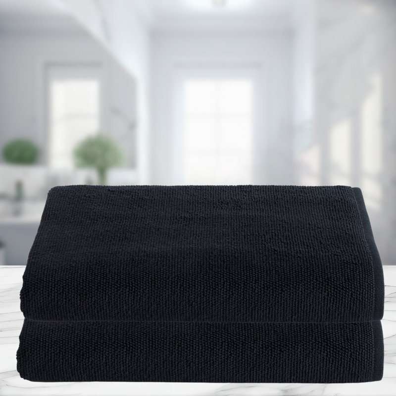 LERINS Turkish Cotton Bath Sheet, Black